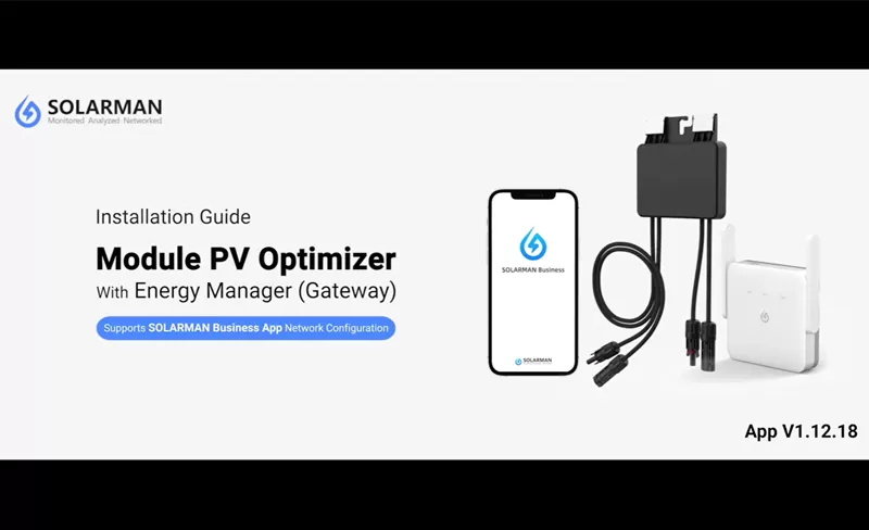 Guía de instalación-Módulo PV Optimizador con Energy Manager (Gateway) SOLARMAN Business App Network