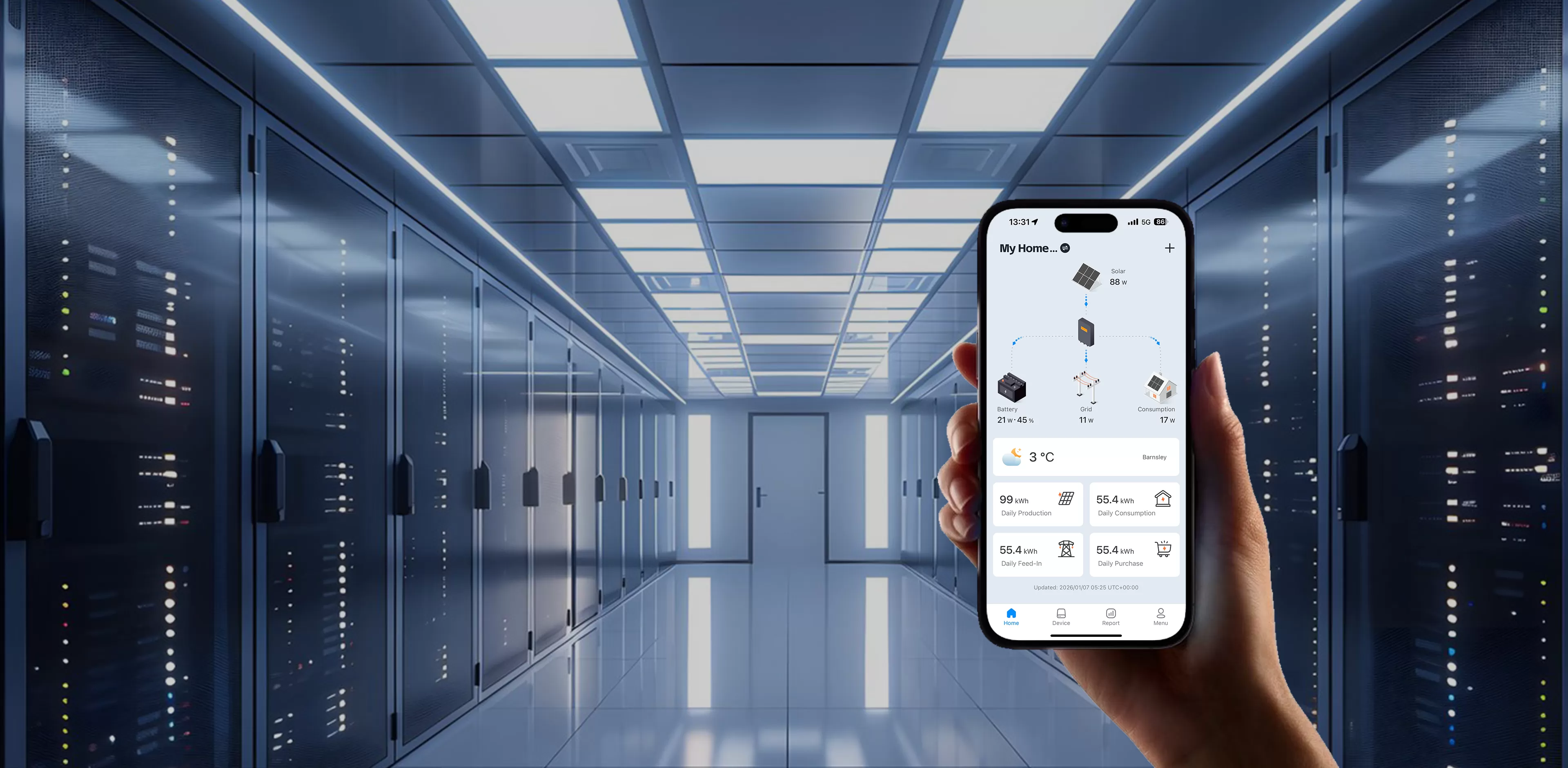 Software de monitoreo de almacenamiento solar